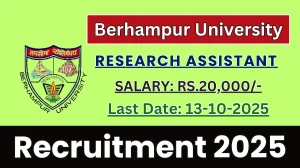 Berhampur University Research Assistant Recruitment 2025 - Apply Offline