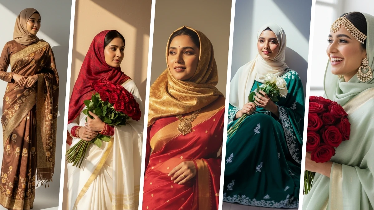 Best Gemini AI Hijab Style Vintage Saree Photo Editing Prompts Copy Paste for Girls