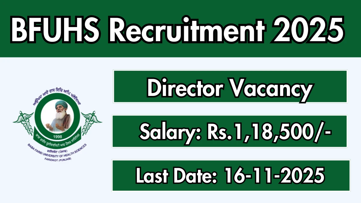 BFUHS Director Recruitment 2025 - Apply Online BFUHS Director Recruitment 2025 - Apply Online