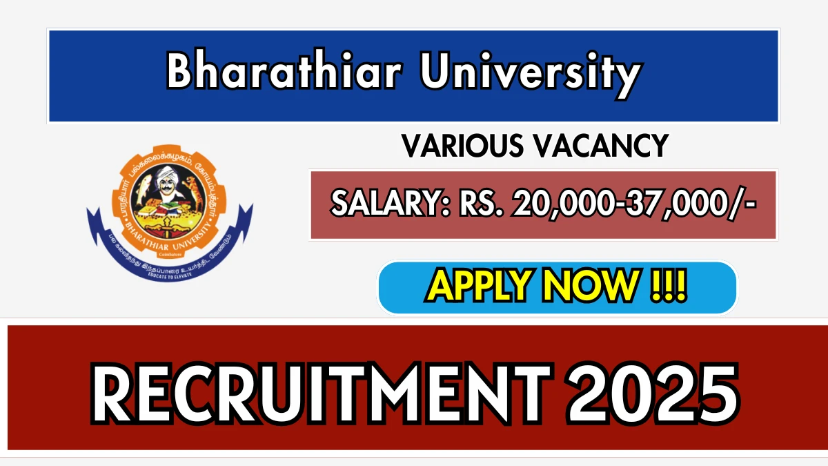 Bharathiar University Recruitment 2025 - Apply Offline for 03 Project Assistant, Field Investigator Posts Bharathiar University Recruitment 2025 - Apply Offline for 03 Project Assistant, Field Investigator Posts