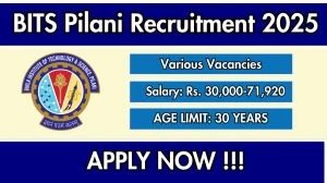 BITS Pilani Recruitment 2025 - Apply Offline for 02 Post Doctoral Fellow, Junior Research Fellow Posts BITS Pilani Recruitment 2025 - Apply Offline for 02 Post Doctoral Fellow, Junior Research Fellow Posts