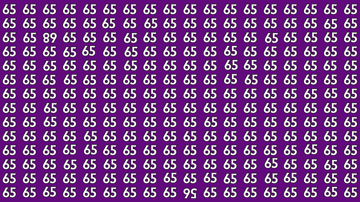 Brain Teaser: Within 6 Seconds Spot The Inverted 56 and 68 among 65s