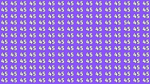 Brain Teaser: Within 7 Seconds Spot The Inverted 54 and 43 among 45s