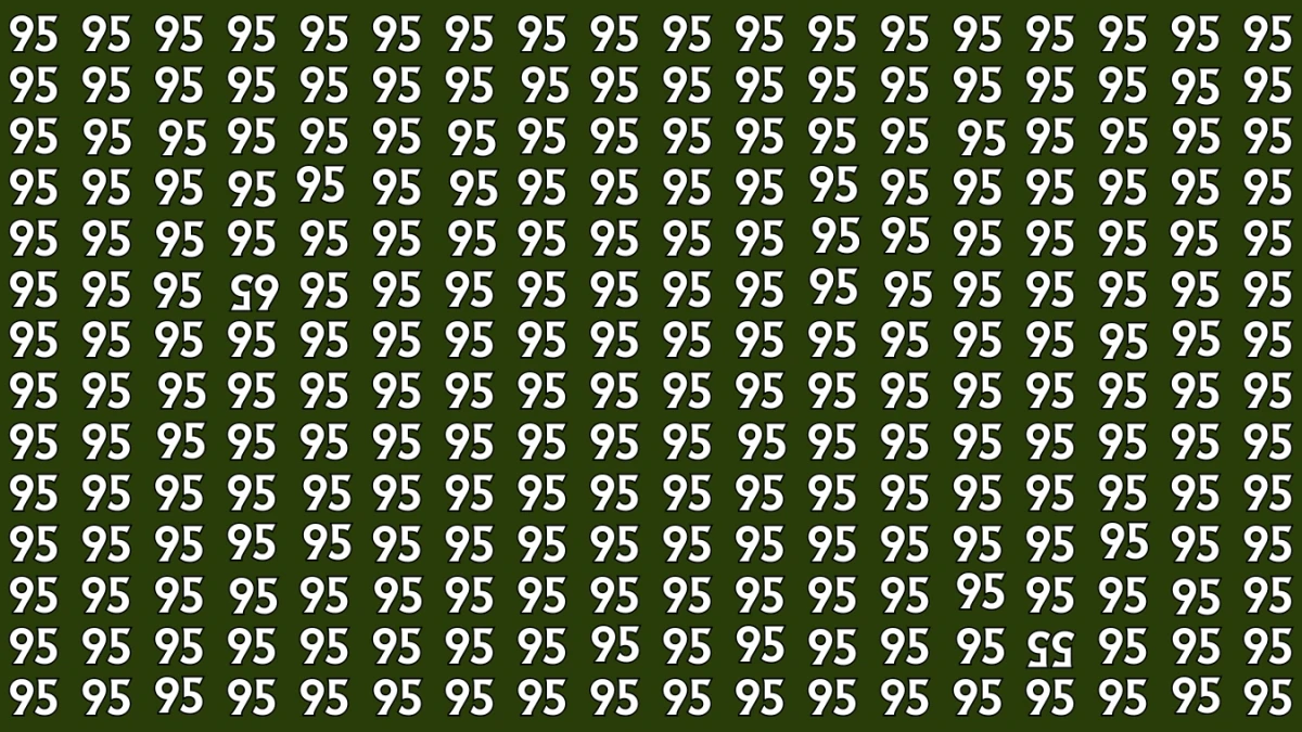 Brain Teaser: Within 7 Seconds Spot The Inverted 55 and 95 among 95s