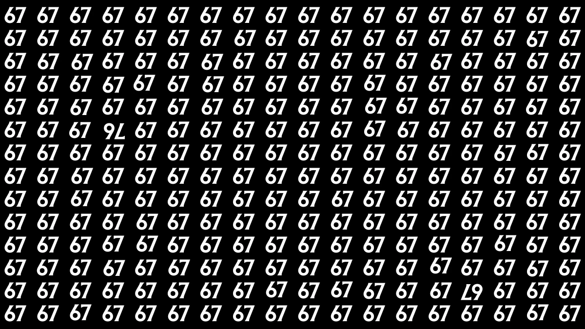 Brain Teaser: Within 7 Seconds Spot The Inverted 67 and 76 among 67s