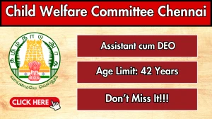 Child Welfare Committee Chennai Assistant cum Data Entry Operator Recruitment 2025 - Apply Offline