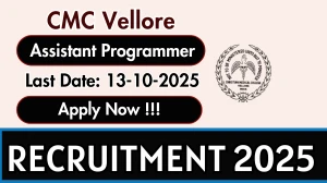 CMC Vellore Assistant Programmer Recruitment 2025 - Apply Online