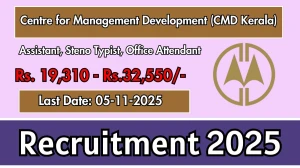 CMD Kerala Recruitment 2025 - Apply Online for 4 Assistant, Steno Typist, Office Attendant Posts