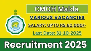 CMOH Malda Recruitment 2025 - Apply Online for 51 Paediatrician, Medical Officer and More Posts
