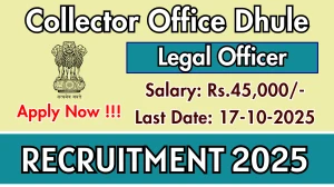 Collector Office Dhule Legal Officer Recruitment 2025 - Apply Offline