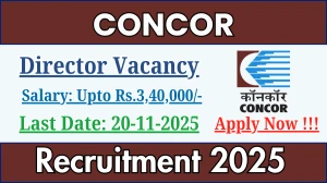 CONCOR Director Recruitment 2025 - Apply Online