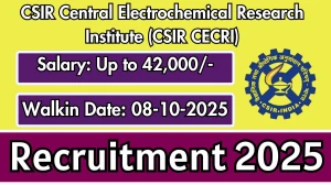 CSIR CECRI Recruitment 2025 – Walk in for 2 Senior Project Associate, Project Associate II Posts