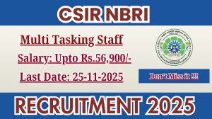 CSIR NBRI Multi Tasking Staff Recruitment 2025 - Apply Online for 17 Posts