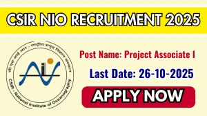 CSIR NIO Project Associate I Recruitment 2025 - Apply Online