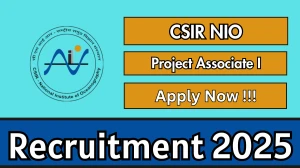CSIR NIO Project Associate I Recruitment 2025 - Apply Online