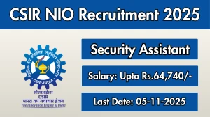 CSIR NIO Security Assistant Recruitment 2025 - Apply Online