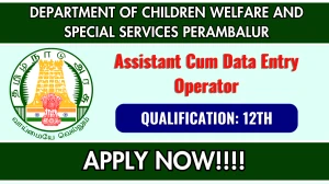 Department of Children Welfare and Special Services Perambalur Recruitment 2025 - Apply Offline for 01 Assistant Cum Data Entry Operator Posts