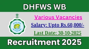 DHFWS WB Recruitment 2025 - Apply Online for 21 Paediatrician, Medical Officer and More Posts