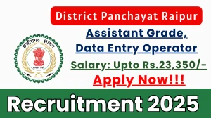 District Panchayat Raipur Recruitment 2025 - Apply Offline for 10 Assistant Grade, Data Entry Operator Posts