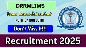 DRRMLIMS Junior Research Assistant Recruitment 2025 - Apply Offline for 01 Posts DRRMLIMS Junior Research Assistant Recruitment 2025 - Apply Offline for 01 Posts