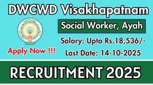 DWCWD Visakhapatnam Recruitment 2025 - Apply Offline for 02 Social Worker, Ayah Posts