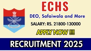 ECHS Recruitment 2025 - Apply Offline for 05 DEO, Safaiwala and More Posts ECHS Recruitment 2025 - Apply Offline for 05 DEO, Safaiwala and More Posts