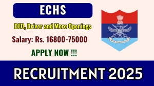 ECHS Recruitment 2025 - Apply Offline for 16 DEO, Driver and More Posts ECHS Recruitment 2025 - Apply Offline for 16 DEO, Driver and More Posts