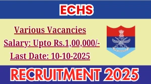 ECHS Recruitment 2025 - Apply Offline for 27 OIC PC, Radiologist and More Posts