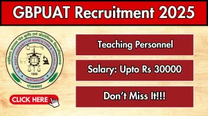 GBPUAT Teaching Personnel Recruitment 2025 - Apply Offline for 05 Posts