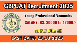 GBPUAT Young Professional Recruitment 2025 - Apply Offline for 02 Posts