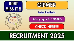 GIPMER Junior Residents Recruitment 2025 – Walk in