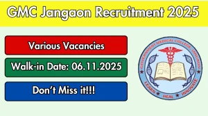 GMC Jangaon Recruitment 2025 – Walk in Posts for Faculty, Senior Resident and More