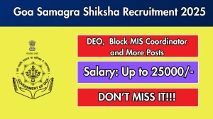 Goa Samagra Shiksha Recruitment 2025 – Walk in for 66 Data Entry Operator, Block MIS Coordinator and More Posts