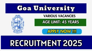 Goa University Recruitment 2025 - Apply Online for 04 Junior Engineer, Engineering Assistant and More Posts Goa University Recruitment 2025 - Apply Online for 04 Junior Engineer, Engineering Assistant and More Posts