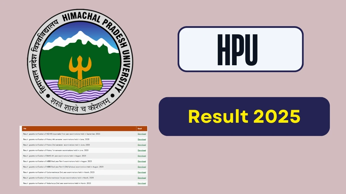 HPU Result 2025 Released at hpuniv.ac.in Direct Link to Download Final Year Examinations Result HPU Result 2025 Released at hpuniv.ac.in Direct Link to Download Final Year Examinations Result