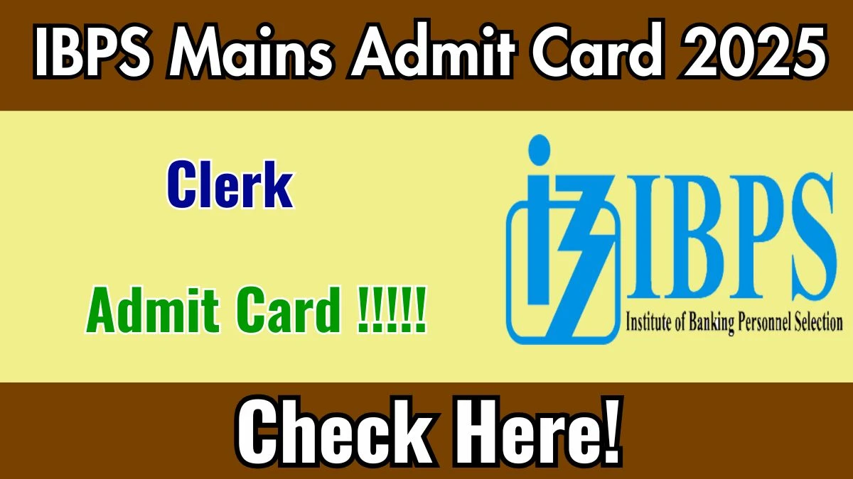 IBPS Clerk Mains Admit Card 2025 – Download Hall Ticket at ibps.in IBPS Clerk Mains Admit Card 2025 – Download Hall Ticket at ibps.in