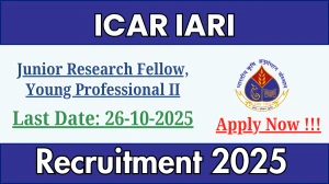 ICAR IARI Recruitment 2025 - Apply Offline for 02 Junior Research Fellow, Young Professional II Posts