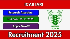 ICAR IARI Research Associate Recruitment 2025 - Apply Offline for 02 Posts ICAR IARI Research Associate Recruitment 2025 - Apply Offline for 02 Posts