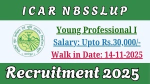 ICAR NBSSLUP Young Professional I Recruitment 2025 – Walk in
