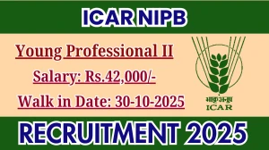 ICAR NIPB Young Professional II Recruitment 2025 – Walk in