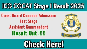 ICG CGCAT Stage I Result 2025 Out at joinindiancoastguard.cdac.in, Direct Link to Download Result PDF Here