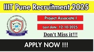 IIIT Pune Project Associate I Recruitment 2025 - Apply Online