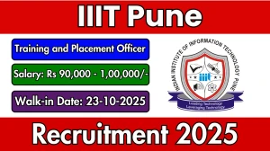 IIIT Pune Training and Placement Officer Recruitment 2025 – Walk in