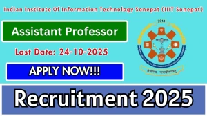 IIIT Sonepat Assistant Professor Recruitment 2025 - Apply Offline