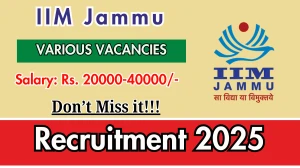 IIM Jammu Recruitment 2025 - Apply Online for 02 Research Assistant, Field Investigator Posts IIM Jammu Recruitment 2025 - Apply Online for 02 Research Assistant, Field Investigator Posts