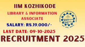 IIM Kozhikode Library & Information Associate Recruitment 2025 - Apply Online