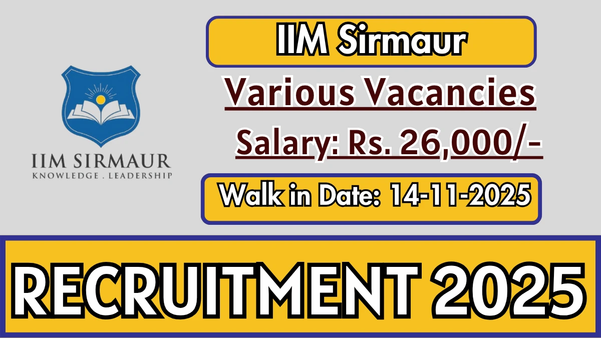 IIM Sirmaur Recruitment 2025 – Walk in for 07 Assistant, Horticulture Assistant Posts IIM Sirmaur Recruitment 2025 – Walk in for 07 Assistant, Horticulture Assistant Posts
