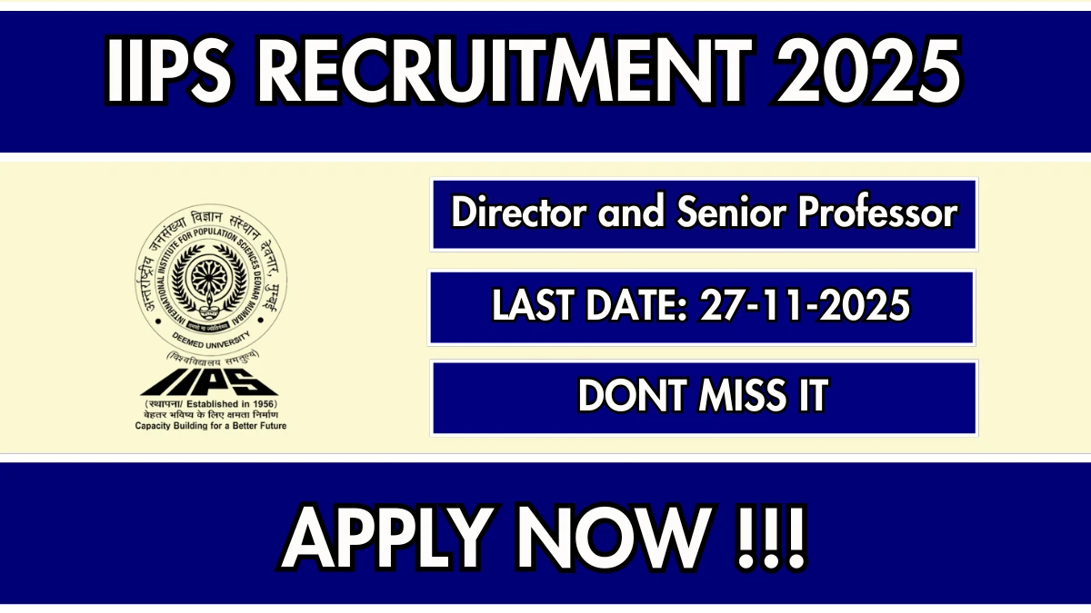 IIPS Director and Senior Professor Recruitment 2025 - Apply Offline IIPS Director and Senior Professor Recruitment 2025 - Apply Offline