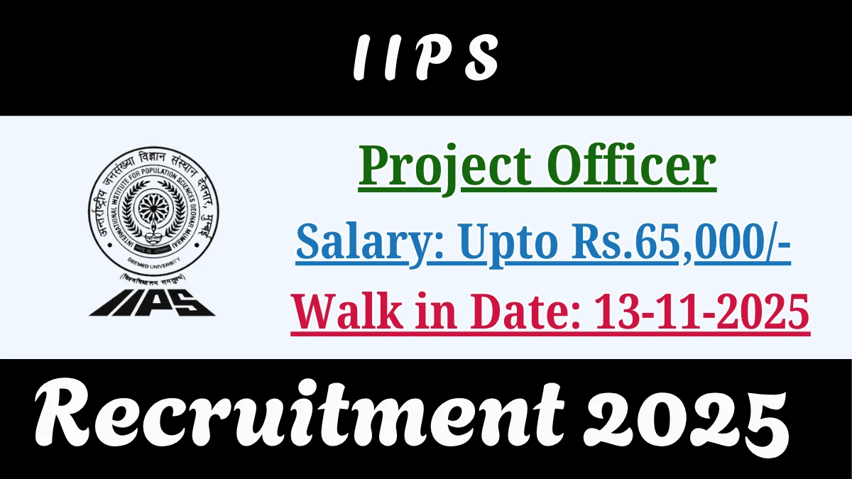 IIPS Project Officer Recruitment 2025 – Walk in IIPS Project Officer Recruitment 2025 – Walk in