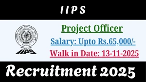 IIPS Project Officer Recruitment 2025 – Walk in